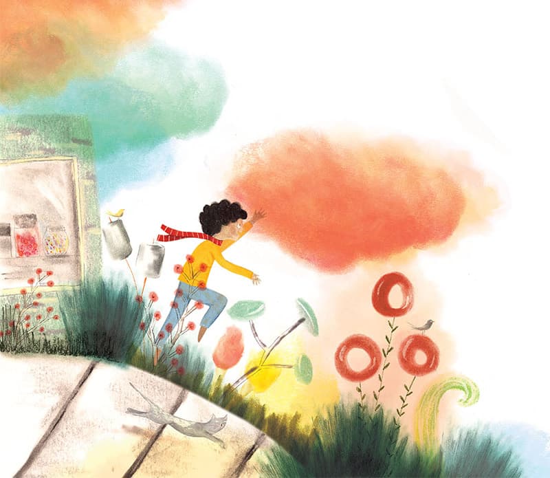 Le Pelleteur de nuages, illustration by Josée Bisaillon (2)