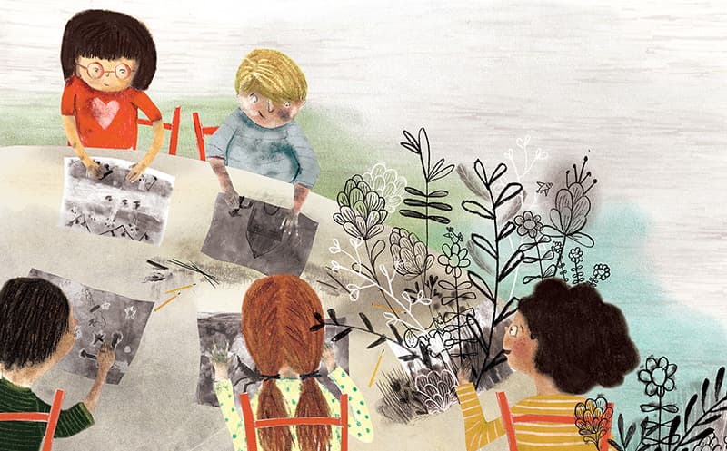 Le Pelleteur de nuages, illustration by Josée Bisaillon (4)